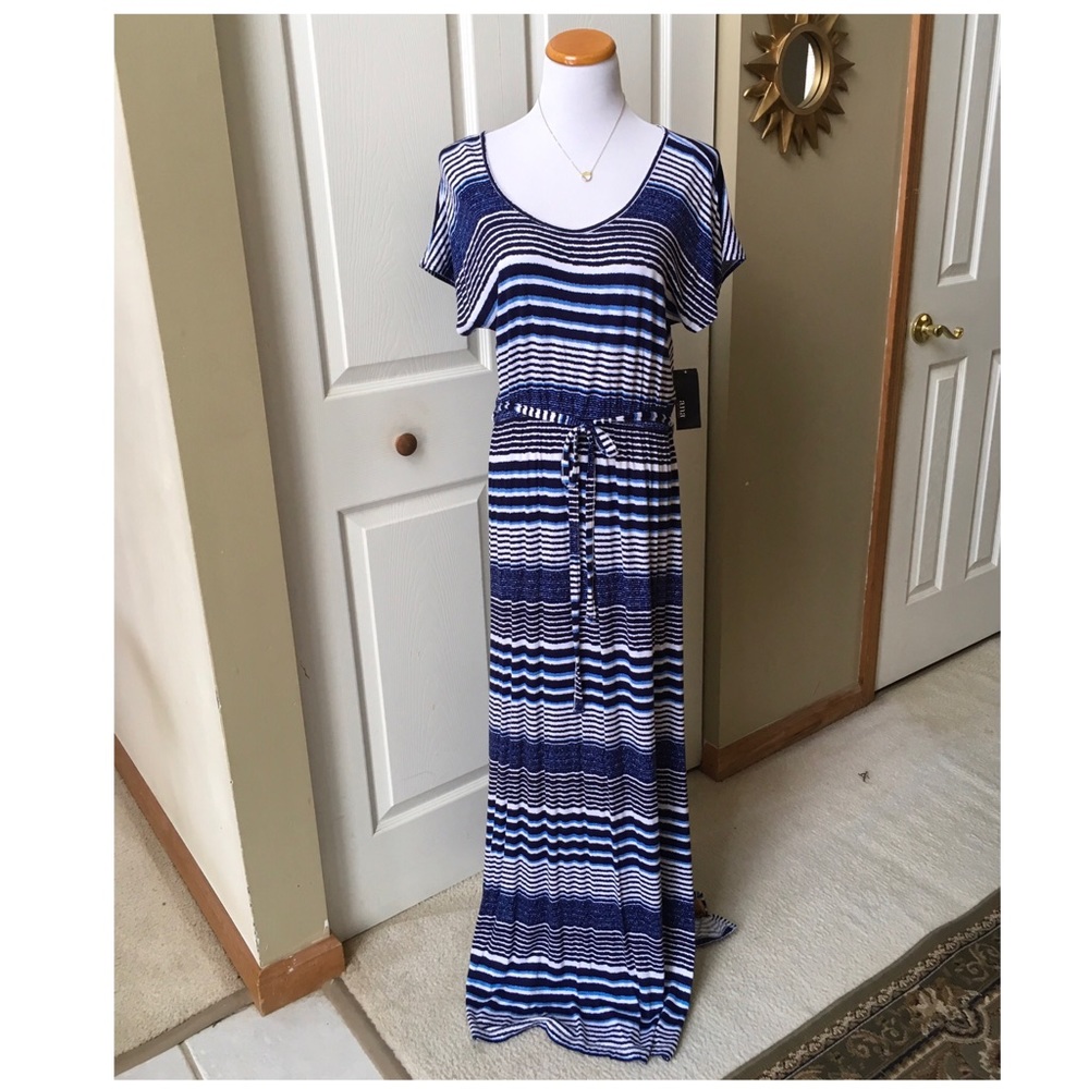 Blue Stripes Maxi Dress